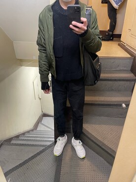 「ANAP（アナップ）のアイテム」を使った、JUNさん（メンズ・167cm）の冬コーディネート