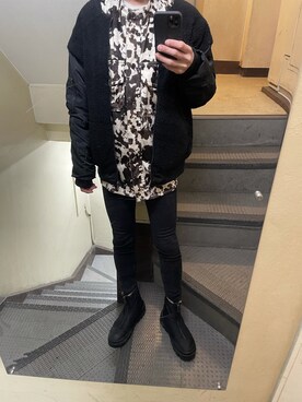 「ANAP（アナップ）のアイテム」を使った、JUNさん（メンズ・167cm）の冬コーディネート