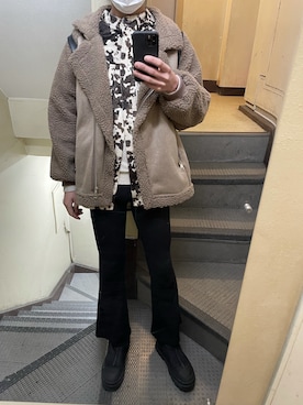 「ANAP（アナップ）のアイテム」を使った、JUNさん（メンズ・167cm）の冬コーディネート