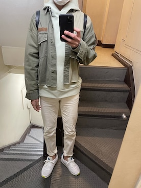 「MOUSSY（マウジー）のアイテム（ジャケット/アウター）」を使った、JUNさん（メンズ・167cm）の春コーディネート