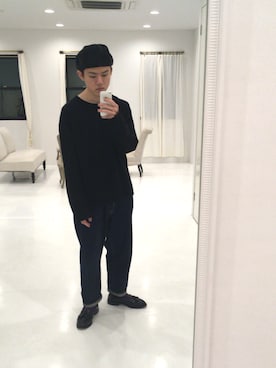 「THEE（シー）のアイテム（ニット/セーター）」を使った、tetsumaさん（メンズ・164cm）の冬コーディネート