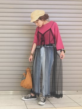 「キャセリーニ」｜イノウエ トモミさん（レディース・148cm）の春コーディネート