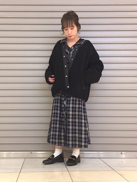 「w closet」｜「アイテム（シャツワンピース）」を使った、イノウエ トモミさん（レディース・148cm）の秋コーディネート