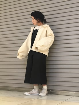「w closet（ダブルクローゼット）のアイテム（その他アウター）」を使った、イノウエ トモミさん（レディース・148cm）の冬コーディネート
