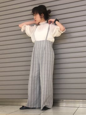 「ハイネックトップス」｜イノウエ トモミさん（レディース・148cm）の春コーディネート