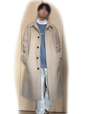 ステンカラーコートを使った H M のメンズ人気ファッションコーディネート Wear