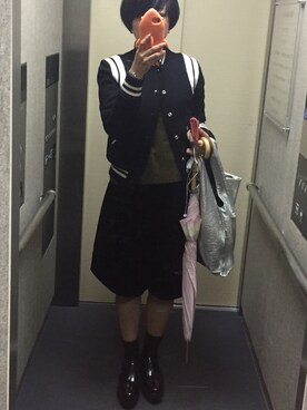 「SAINT LAURENT PARIS（サンローランパリ）のアイテム（ジャケット/アウター）」を使った、TINOKOさん（レディース・162cm）の冬コーディネート