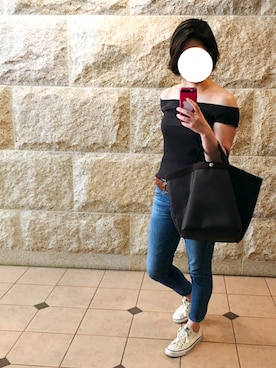 「AG JEANS（エージージーンズ）のアイテム」を使った、BOWさん（レディース・169cm）の夏コーディネート