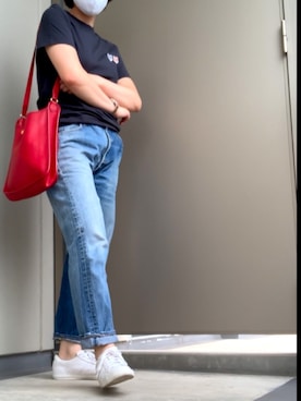 「Maison Kitsune(メゾンキツネ)のアイテム」を使った、BOWさん(レディース・169cm)の秋コーディネート