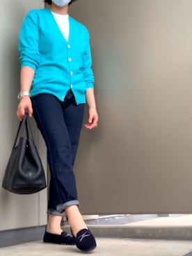 「Maison Kitsune(メゾンキツネ)のアイテム」を使った、BOWさん(レディース・169cm)の秋コーディネート