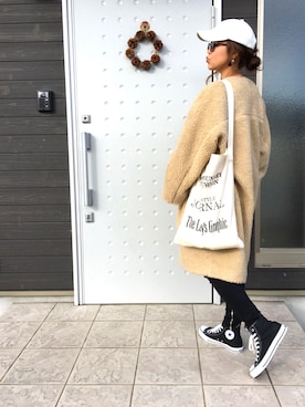 「SHIPS JET BLUE（シップスジェットブルー）のアイテム（キャップ）」を使った、makiさん（レディース・161cm）の冬コーディネート