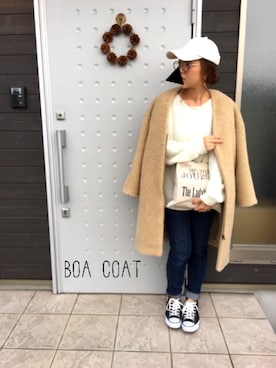 「SHIPS JET BLUE（シップスジェットブルー）のアイテム（キャップ）」を使った、makiさん（レディース・161cm）の冬コーディネート
