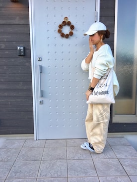「SHIPS JET BLUE（シップスジェットブルー）のアイテム（キャップ）」を使った、makiさん（レディース・161cm）の冬コーディネート