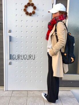 「SHIPS JET BLUE（シップスジェットブルー）のアイテム（キャップ）」を使った、makiさん（レディース・161cm）の冬コーディネート
