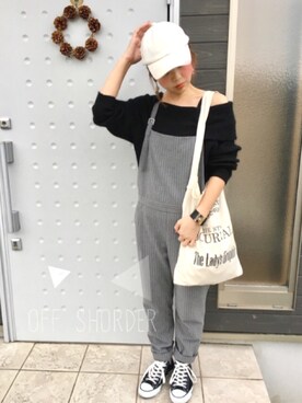 「SHIPS JET BLUE（シップスジェットブルー）のアイテム（キャップ）」を使った、makiさん（レディース・161cm）の春コーディネート