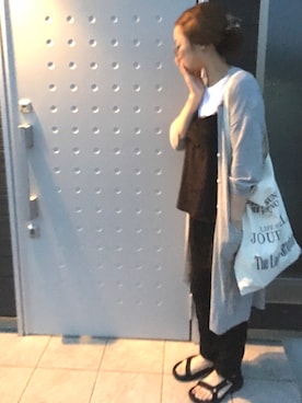 「TODAYFUL（トゥデイフル）のVintageトートバッグ（トートバッグ）」を使った、makiさん（レディース・161cm）の夏コーディネート