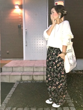 「TODAYFUL（トゥデイフル）のVintageトートバッグ（トートバッグ）」を使った、makiさん（レディース・161cm）の秋コーディネート