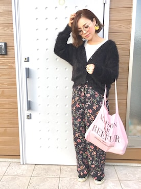 「ふわふわカーディガン」｜makiさん（レディース・161cm）の冬コーディネート