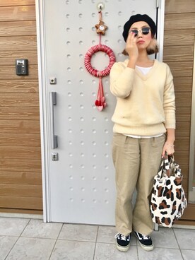 「IENA（イエナ）の《追加》裏毛プルオーバー◆（Tシャツ/カットソー）」を使った、makiさん（レディース・161cm）の冬コーディネート