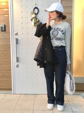 「adidas（アディダス）のadidas Originals / STAN SMITH W（スニーカー）」を使った、makiさん（レディース・161cm）の冬コーディネート