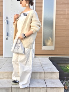 「ゆるニット」｜「アイテム（オールインワン・サロペット）」を使った、makiさん（レディース・161cm）の秋コーディネート