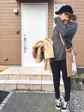 「BONAPETIT（ボナペティー）のアイテム」を使った、makiさん（レディース・161cm）の冬コーディネート