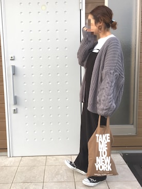 「plage（プラージュ）のアイテム（サロペット/オーバーオール）」を使った、makiさん（レディース・162cm）の冬コーディネート