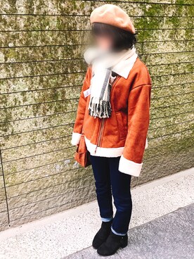 「SM2（エスエムツー）のアイテム（ハンチング/ベレー帽）」を使った、よしさん（レディース・150cm）の冬コーディネート