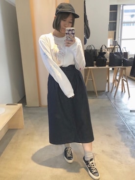 「アイテム（デニムスカート）」を使った、ayuさん（レディース・155cm）の夏コーディネート
