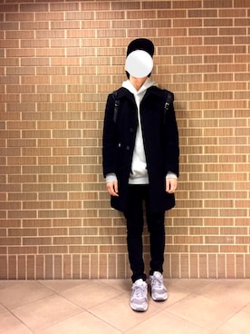 「TAKEO KIKUCHI（タケオキクチ）のアイテム（ステンカラーコート）」を使った、〼△さん（メンズ・175cm）の冬コーディネート