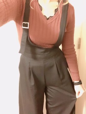 「INGNI（イング）のアイテム（オールインワン・サロペット）」を使った、Tabiさん（レディース・163cm）の秋コーディネート