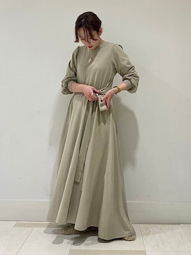 「KBF（ケイビーエフ）のフェイクファーサンダル（サンダル）」を使った、イチムラさん（レディース・158cm）の秋コーディネート