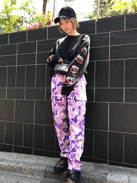 「RIPNDIP（リップンディップ）のアイテム（バッグ）」を使った、RENAさん（レディース・168cm）の春コーディネート