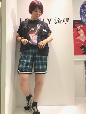 「LONELY/論理（ロンリー）のアイテム（ジャケット/アウター）」を使った、RENAさん（レディース・168cm）の夏コーディネート