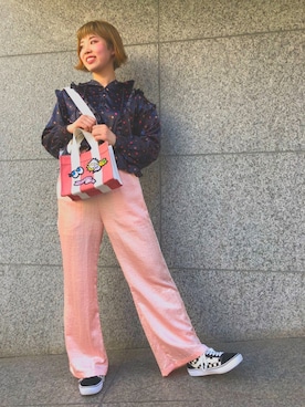 「L.H.P（エルエイチピー）のアイテム（トートバッグ）」を使った、RENAさん（レディース・168cm）の春コーディネート