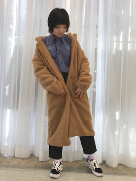 「DANKE SCHON（ダンケシェーン）のアイテム（チェスターコート）」を使った、RENAさん（レディース・168cm）の秋コーディネート