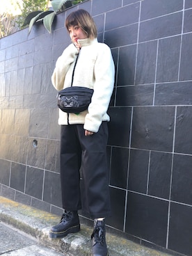 「KENZO」｜「アイテム（ブルゾン）」を使った、RENAさん（レディース・168cm）の冬コーディネート