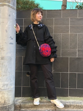 「Little sunny bite（リトルサニーバイト）のアイテム（ジャケット/アウター）」を使った、RENAさん（レディース・168cm）の冬コーディネート