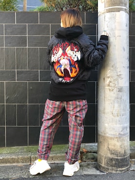 「LONELY/論理（ロンリー）のアイテム（ジャケット/アウター）」を使った、RENAさん（レディース・168cm）の冬コーディネート