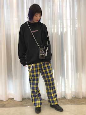 「L.H.P（エルエイチピー）のアイテム（スウェット）」を使った、RENAさん（レディース・168cm）の冬コーディネート