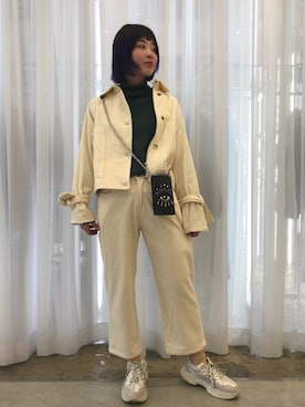 「L.H.P（エルエイチピー）のアイテム（ブルゾン）」を使った、RENAさん（レディース・168cm）の冬コーディネート
