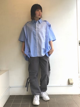 「L.H.P（エルエイチピー）のアイテム（カーゴパンツ）」を使った、RENAさん（レディース・168cm）の春コーディネート