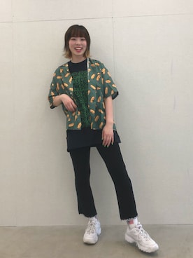 「DANKE SCHON（ダンケシェーン）のDankeSchon/ダンケシェーン/DRIFT CIRCLE TEE（ティーシャツ）（Tシャツ/カットソー）」を使った、RENAさん（レディース・168cm）の春コーディネート