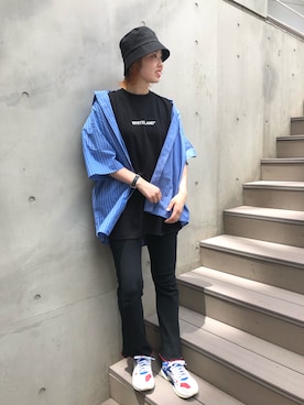 「L.H.P（エルエイチピー）のアイテム（帽子）」を使った、RENAさん（レディース・168cm）の夏コーディネート