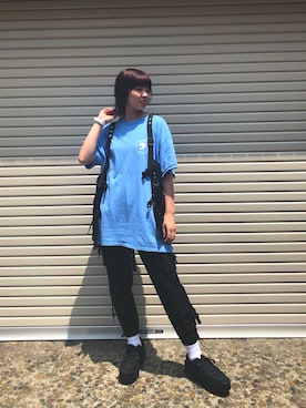 「KaneZ（ケインズ）のKanez/ケインズ/TMTYM T-SHIRTS（Tシャツ/カットソー）」を使った、RENAさん（レディース・168cm）の夏コーディネート