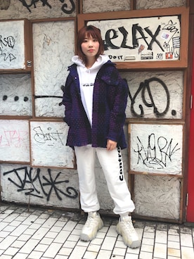 「DANKE SCHON（ダンケシェーン）のアイテム（ブルゾン）」を使った、RENAさん（レディース・168cm）の秋コーディネート