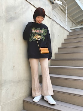 「原宿」｜「アイテム（財布/小物）」を使った、RENAさん（レディース・168cm）の春コーディネート