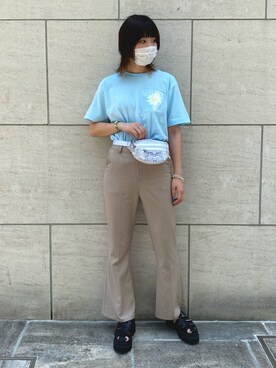「KENZO」｜「アイテム（トートバッグ）」を使った、RENAさん（レディース・168cm）の夏コーディネート