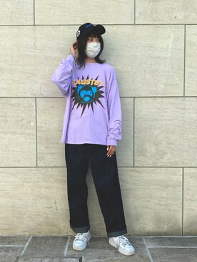 「KaneZ（ケインズ）のアイテム（キャップ）」を使った、RENAさん（レディース・168cm）の夏コーディネート