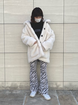 「L.H.P（エルエイチピー）のアイテム（スウェット）」を使った、RENAさん（レディース・168cm）の冬コーディネート